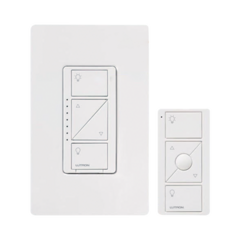 LUTRON ELECTRONICS (Caseta Wireless) Kit, Atenuador, control remoto PICO y tapa. PPKG1WWH