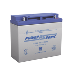 POWER SONIC Batería Ácido de Plomo, Sellada, Recargable, 12V, 18AH, 5 Años Vida Útil, Terminales tipo NB, Reconocida UL PS-12180-NB