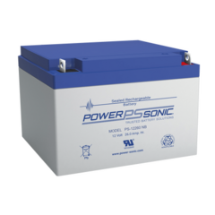 POWER SONIC Batería Ácido de Plomo, Sellada, Recargable, 12V, 26AH, 5 Años Vida Útil, Terminales tipo NB2, Reconocida UL PS-12260-NB2