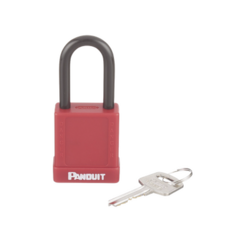 PANDUIT Candado de Bloqueo de Seguridad Dieléctrico, Con Llave Única, Diámetro de 6.5 mm, Color Rojo MOD: PSL-8