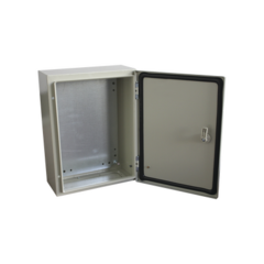 PRECISION Gabinete de Acero IP66 Uso en Intemperie (300 x 400 x 200 mm) con Placa Trasera Interior de Metal y Compuerta Inferior Atornillable (Incluye Chapa y Llave T). MOD: PST-3040-20A