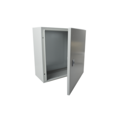 PRECISION Gabinete de Acero IP66 Uso en Intemperie (400 x 400 x 200 mm) con Placa Trasera Interior de Metal y Compuerta Inferior Atornillable (Incluye Chapa y Llave T). MOD: PST-4040-20A
