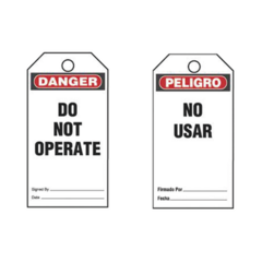 PANDUIT Paquete de 25 Etiquetas de Seguridad, Con Texto "Peligro, No Usar", de 76 x 146 mm, Color Negro Sobre Blanco MOD: PVT-161-Q-S - comprar en línea