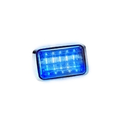 FEDERAL SIGNAL Luz de advertencia Quadraflare LED con flasher integrado y mica transparente, color azul MOD: QL-64-XF-CB