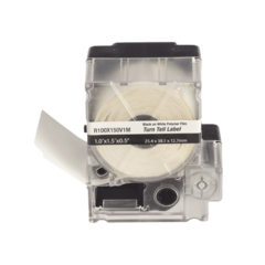 PANDUIT Casete de 100 Etiquetas Autolaminadas Turn-Tell, Con Rotación para Mejor Visibilidad, para Cables de Redes de Cobre o Fibra Óptica, de 5.5 a 7.1 mm de Diámetro MOD: R100X150V1M