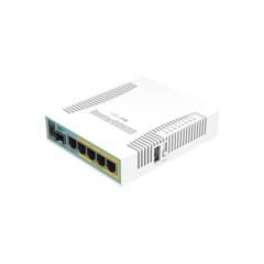 MIKROTIK (hEX PoE) Routerboard 5 puertos Gigabit Ethernet PoE 802.3at, 1 Puerto USB MOD: RB960PGS