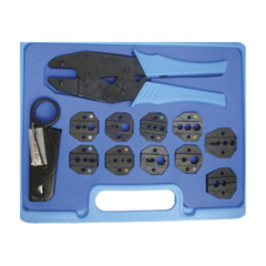 RF INDUSTRIES,LTD Kit en Estuche de Plástico con 10 Muelas para Instalar Conectores en Cables Coaxiales, Pinzas RFA-4005-20 y Desforradoras de Cable. MOD: RFA-4005-520