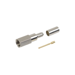 RF INDUSTRIES,LTD Conector FME Macho de anillo plegable para cable RG-58/U, Niquel/ Oro/ Teflón. MOD: RFE-6000-C