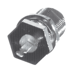 RF INDUSTRIES,LTD Conector F Hembra para Panel en Doble D-Plano, Borde Hexagonal, Terminal Soldable Níquel/ Estaño/ Polipropileno. MOD: RFF-1444