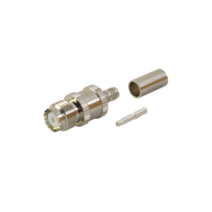 RF INDUSTRIES,LTD Conector Mini UHF Hembra de Anillo Plegable en Cables RG-58/U, RG-142/U, Níquel/ Plata/ Delrin. MOD: RFU-601-1