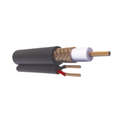 VIAKON ( venta x metro ) Cable coaxial RG59 Siamés, Malla de Cobre y Aluminio, HECHO EN MÉXICO, Optimizado para HD+ 2 hilos calibre 20. RG-59-V-CCA
