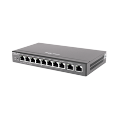 RUIJIE Router administrable , 6 puertos LAN y 2 puertos LAN/WAN POE+ af/at gigabit hasta 110w, 1 puertos LAN/WAN gigabit y 1 Puerto WAN gigabit, hasta 300 clientes con desempeño de 1.5 Gbps asimétricos MOD: RG-EG310GH-P-E