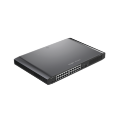 RUIJIE Switch Smart PoE con 24 puertos Gigabit PoE 802.3af/at + 2 SFP para fibra 1Gb, gestión gratuita desde la nube, 370w RG-ES226GC-P