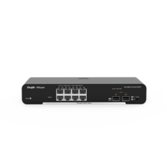 RUIJIE Switch Administrable PoE con 8 puertos Gigabit PoE 802.3af/at + 2 SFP para fibra 1Gb, gestión gratuita desde la nube, 125w MOD: RG-NBS3100-8GT2SFP-P