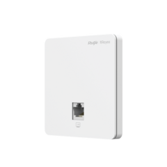 RUIJIE Punto de Acceso para pared, 802.11ac Wave 2, MIMO 2X2, 1.2 Gbps, puerto adicional frontal 10/100 ideal para habitaciones RG-RAP1200(F)