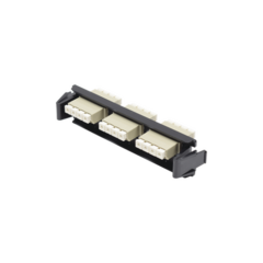 SIEMON Placa acopladora de Fibra Óptica Quick-Pack, Con 3 Conectores LC Quad (12 Fibras), Para fibra Multimodo, Beige MOD: RIC-F-LC12-01C