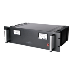 ASTRON Fuente de poder 13.8Vcc, 50A, lineal regulada con circuito cargador de baterías, medidores, para instalación en rack MOD: RM-50MBB