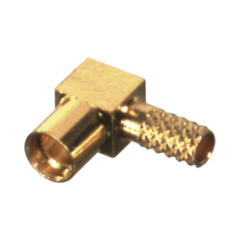 RF INDUSTRIES,LTD Conector MMCX Hembra en Ángulo Recto de Anillo Plegable para Cable RG-174/U, Grupo B, Oro/ Oro/ Teflón. MOD: RMX-9060-1B