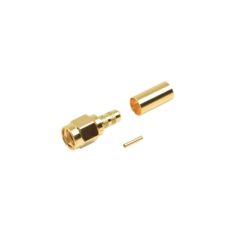 RF INDUSTRIES,LTD Conector SMA Macho Inverso de anillo plegable para cable RG-142/U, Oro/Oro/Teflon. MOD: RP-3000-1C1