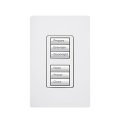 LUTRON ELECTRONICS Botonera con 6 botones, 3 para switch on/off y 3 para atenuadores (dimmer). MOD: RRDW3BDWH