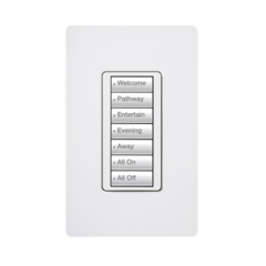 LUTRON ELECTRONICS Teclado seetouch 7 botones, programe escenas diferentes en cada botón. MOD: RRD-W7B-WH