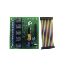 Ruiz Electronics Tablilla interfaz de 5 relevadores con arnés 20x2 pines para Raspberry Pi MOD: RRPIR05