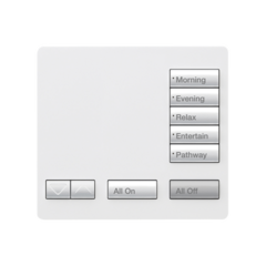 LUTRON ELECTRONICS Teclado seetouch, sobre mesa 5 botones, Botonera Retroiluminada / programe escenas diferentes en cada botón. MOD: RR-T5RL-SW