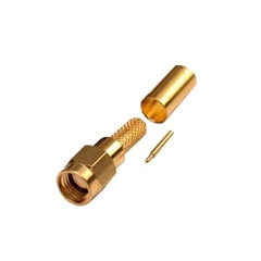 RF INDUSTRIES,LTD Conector SMA Macho de Anillo Plegable para Cable RG-58/U, Oro/Oro/Teflón. MOD: RSA-3000-1C
