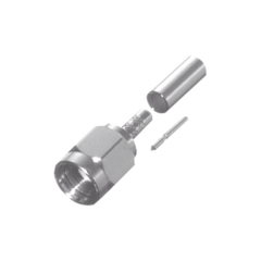 RF INDUSTRIES,LTD Conector SMA Macho de Anillo Plegable para Cables; RG-58/U Plenum, RG-122, Motorola Blanco, Niquel/Oro/Teflón. MOD: RSA-3000-7