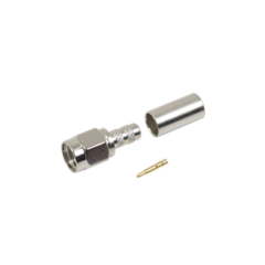 RF INDUSTRIES,LTD Conector SMA Macho de anillo plegable para cable RG-58/U, Niquel / Oro / Teflón. MOD: RSA-3000-C
