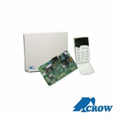 CROW Panel de alarma hibrido de 8 a 16 zonas , funciones de control de acceso incluye teclado de LEDs y detector de movimiento MOD: RUNNER8/16