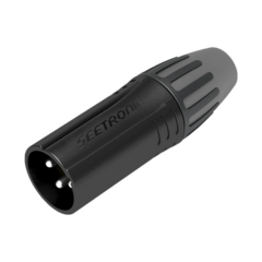 SEETRONIC XLR conector de cable macho, carcasa enchapada en negro, contactos enchapados en plata SCMM3-B