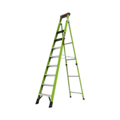 Little Giant Ladder Systems Escalera de 3.05 m Capacidad máxima de 170 Kg, inclinada, de fibra de vidrio con almohadilla de pared giratoria. MOD: SENTINEL10