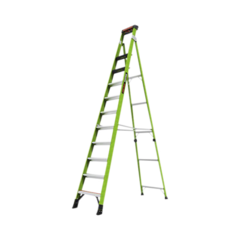 Little Giant Ladder Systems Escalera de 3.65 m Capacidad máxima de 170 Kg, inclinada, de fibra de vidrio con almohadilla de pared giratoria. MOD: SENTINEL12
