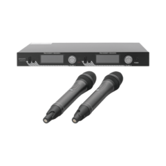 EPCOM PROAUDIO Kit de Microfonía inalámbrico | 2 Micrófonos de mano | Receptor UHF | Pantalla LCD | 200 Canales | Gran cobertura MOD: SF-521UH