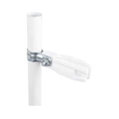 SFIRE Aislador de paso o esquina de color BLANCO con abrazadera incluida de 1 Pulgada para uso en poste cerco eléctrico MOD: SFABRAZADERA1PW