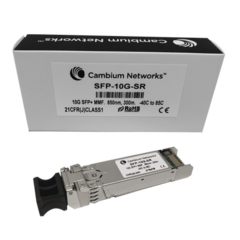 CAMBIUM NETWORKS Transceptor MiniGbic SFP+ 10 Gbps Multimodo, distancia hasta 300m, conector LC MOD: SFP-10G-SR