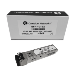 CAMBIUM NETWORKS Transceptor MiniGibic SFP, 1 Gbps, Multimodo, distancia hasta 550m, conector LC MOD: SFP-1G-SX