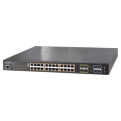 PLANET Switch administrable L2+ Stack de 24 puertos PoE+ 802.3at + 2 Puertos 10G SFP /440W MOD: SGS-5220-24P2X