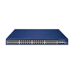 PLANET Switch Administrable Stacking Capa 3, 48 Puertos PoE Gigabit 802.3at, 6 Puertos SFP de 10 G, Incluye Fuente Redundante de 55 V cc SGS-6310-48P6XR