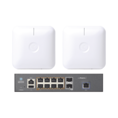 CAMBIUM NETWORKS Starter Kit Wi-Fi Empresarial de 2 Access Point PLE410 y 1 Switch PoE EX1010P MOD: SKIT-CNPILOT-LE