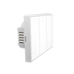 AKUBELA Interruptor On/Off panel táctil touch inalámbrico ZigBee Plus 3 botones. Compatible Control Akubela SMSW1023Z