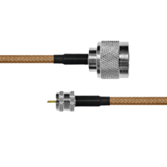EPCOM INDUSTRIAL Cable Coaxial RG-142/U de 110 cm, 50 Ohm con Conectores N Macho a Mini UHF Macho. MOD: SN-142-MIN-110
