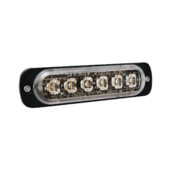 SIGNALPRO Luz Auxiliar de 6 LED, Roja, Bisel Negro, Lente Transparente SP6R