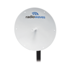 RADIOWAVES Antena Direccional, Dimensiones (3 ft), Ganancia 33 dBi, 4.9 - 6 GHz, 2 Conectores N-hembra, Incluye montaje. MOD: SPD3-5WNS