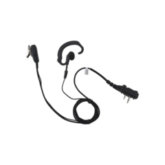 PRYME Micrófono de solapa con gancho suave para la oreja y fibra trenzada para puerto de accesorios Icom de 2 pines con tornillos MOD: SPM-330S-E-BF