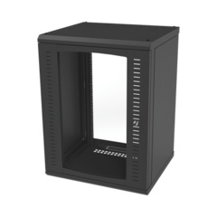 LINKEDPRO BY EPCOM Gabinete para Montaje en Pared, Puerta de Cristal Templado, Cuerpo Fijo con Rack 19" de 16 Unidades MOD: SR-1916-GFP