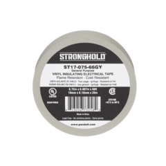 PANDUIT Cinta Eléctrica para Aislar, de PVC, Uso General, Grosor de 0.18mm (7 mil), Ancho de 19mm, y 20.12m de Largo, Color Gris MOD: ST17-075-66GY