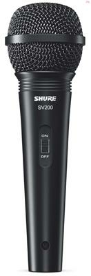 Shure SV200 Micrófono Dinámico con Cable XLR-XLR - Modelo de Micrófono Shure con Excelente Clidad de Sonido - Ideal para Voces en Conciertos en Vivo y Estudios de Grabación