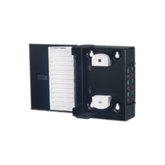 SIEMON Mini Caja de Conexión de Fibra Óptica, Para Montaje en Pared, Hasta 48 Puertos LC (Acepta Dos Placas Acopladoras), Color Negro MOD: SWIC3-M-01